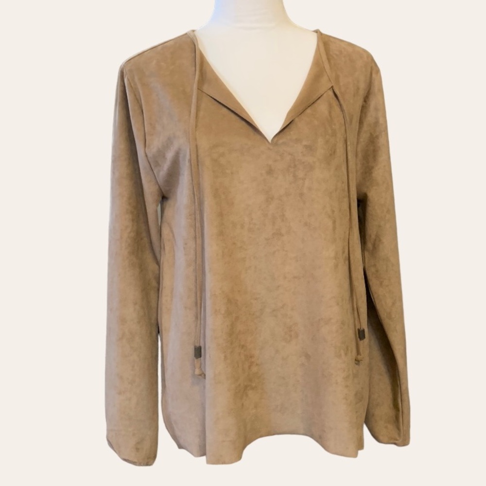 DYLAN for SUNDANCE Dylan Hi-Low Faux Suede Top (L)